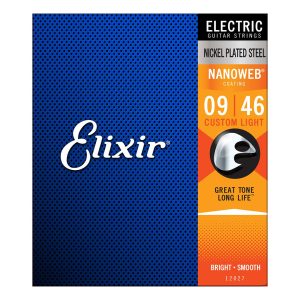 Elixir 12027 - Nanoweb Electric Guitar Strings - Custom Light - 9-46