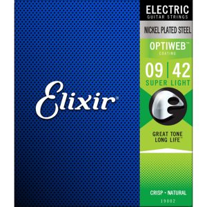 Elixir 19002 – Optiweb Electric Guitar Strings – Super Light – 9-42 1