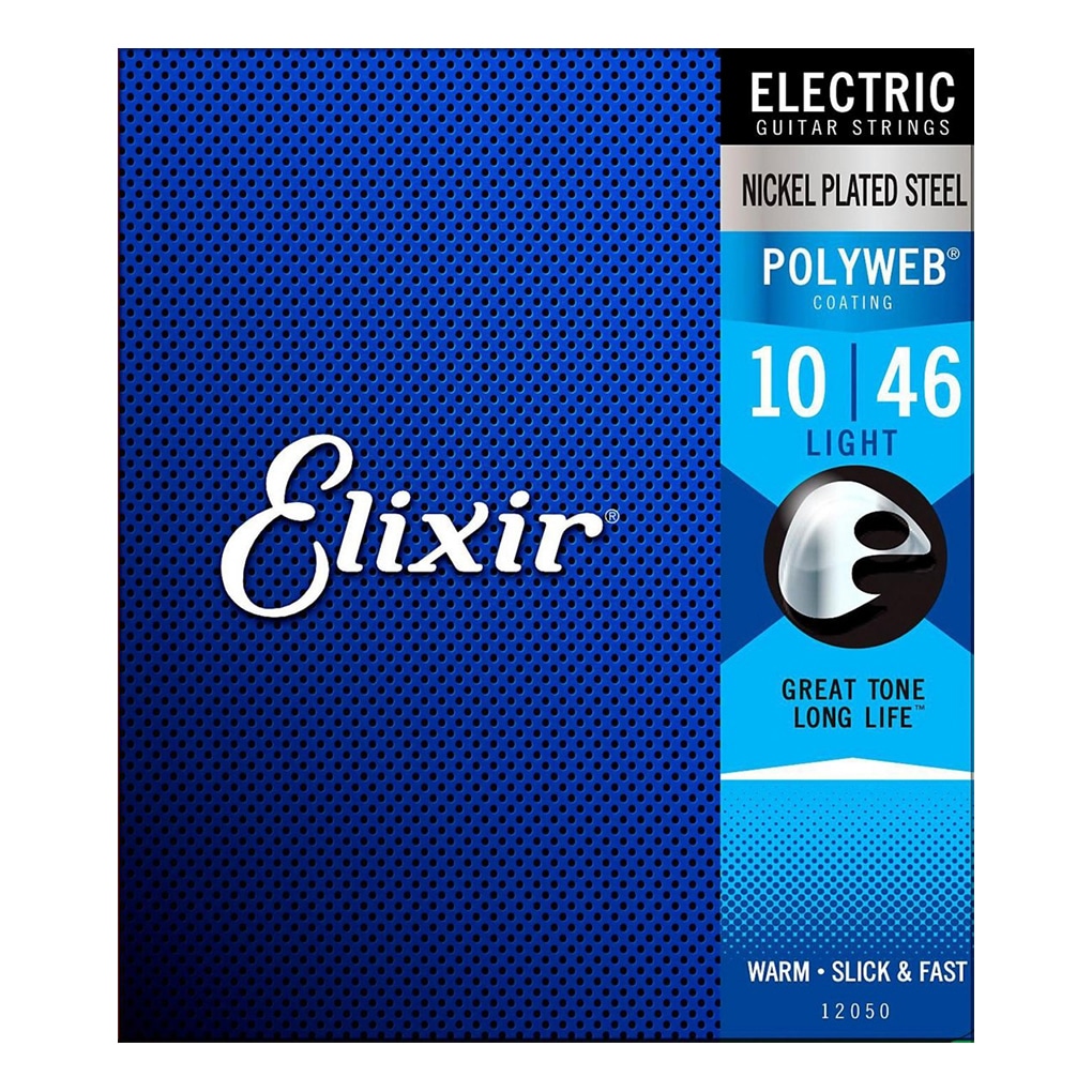 Elixir 12050 – Polyweb Nickel Plated Steel – Electric Guitar Strings – Light – 10-46  1