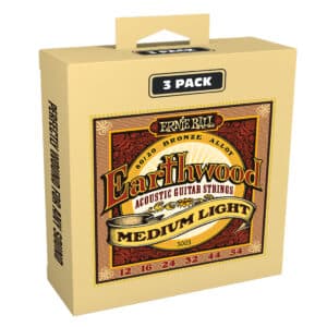 Acoustic Guitar Strings - Ernie Ball 3003 - Earthwood - 80/20 Bronze - Medium/Light - 12-54 - 3 Pack