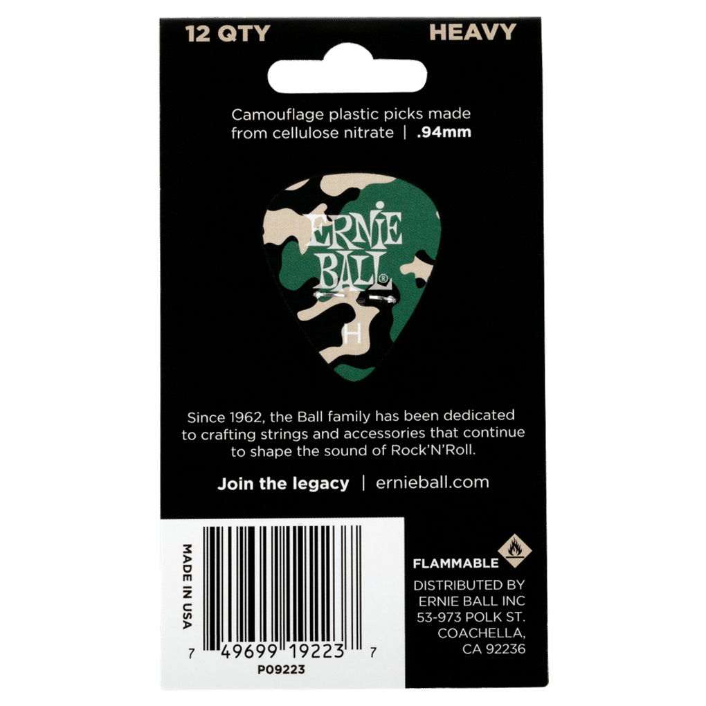 Ernie Ball – Cellulose Guitar Picks – Plectrums – Heavy – 0