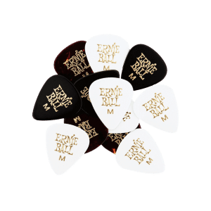 Ernie Ball - Cellulose Guitar Picks - Plectrums - Medium - 0.72mm - Assorted Colours - 12 Pack - P09178