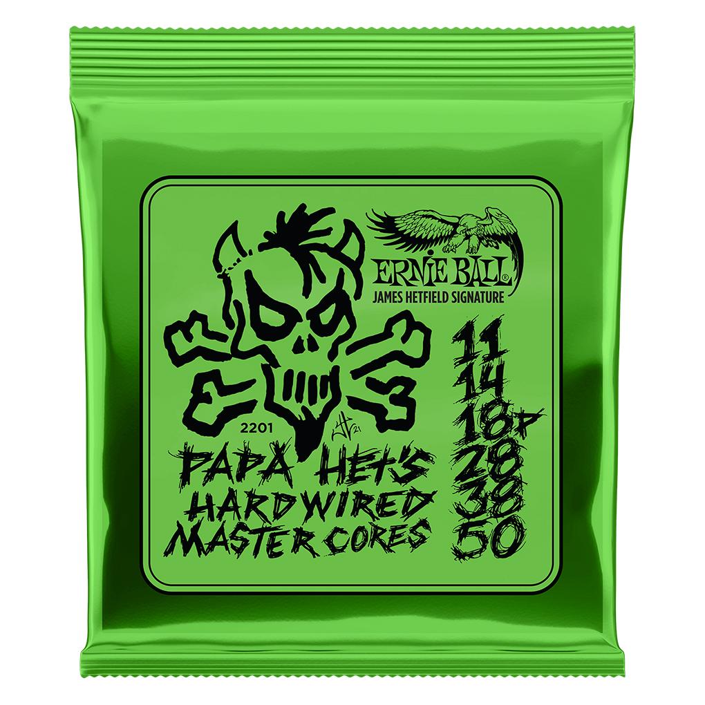 Electric Guitar Strings – Ernie Ball 2201 – James Hetfield Signature String Set – Papa Het’s Hardwired Master Cores – 11-50 1