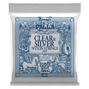 Classical Guitar Strings – Ernie Ball – Ernesto Palla 2403 – Clear & Silver Nylon – Tie On 1