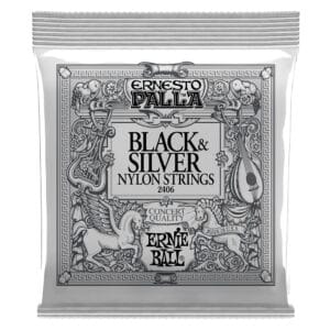 Classical Guitar Strings - Ernie Ball - Ernesto Palla 2406 - Black & Silver Nylon - Tie On