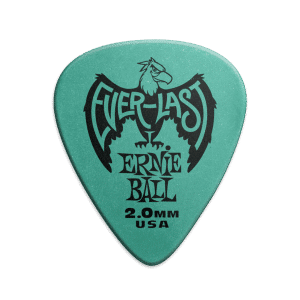 Ernie Ball - Everlast Guitar Picks - Plectrums - 2.0mm - 12 Pack - Teal Green - P09196