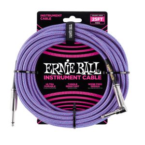 Ernie Ball - Braided Instrument Cable - Straight/Angle - Purple - 25ft - P06069