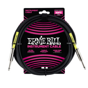 Ernie Ball - Instrument Cable - Ultraflex Cable -Straight/Straight - Black - 10ft - P06048
