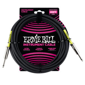 Ernie Ball – Instrument Cable – Ultraflex Cable – Straight/Straight – Black – 20ft – P06046 1