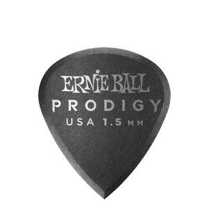 Ernie Ball - Prodigy Guitar Picks - Plectrums - 1.5mm - Black - Charcoal - Mini - 6 Pack - P09200