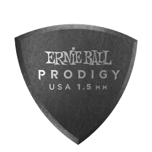 Ernie Ball - Prodigy Guitar Picks - Plectrums - 1.5mm - Black - Charcoal - Shield - 6 Pack - P09331