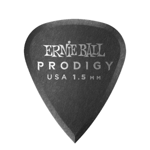 Ernie Ball - Prodigy Guitar Picks - Plectrums - 1.5mm - Black - Charcoal - Standard - 6 Pack - P09199