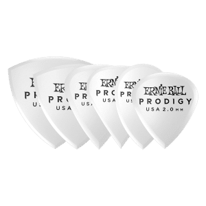 Ernie Ball - Prodigy Guitar Picks - Plectrums - 2.0mm - White - Multipack - 6 Picks - P09343