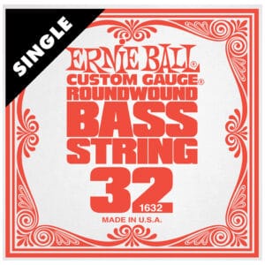 Electric Bass Guitar Single String - Ernie Ball Custom Gauge 32 - Nickel Wound - 1632 - .032