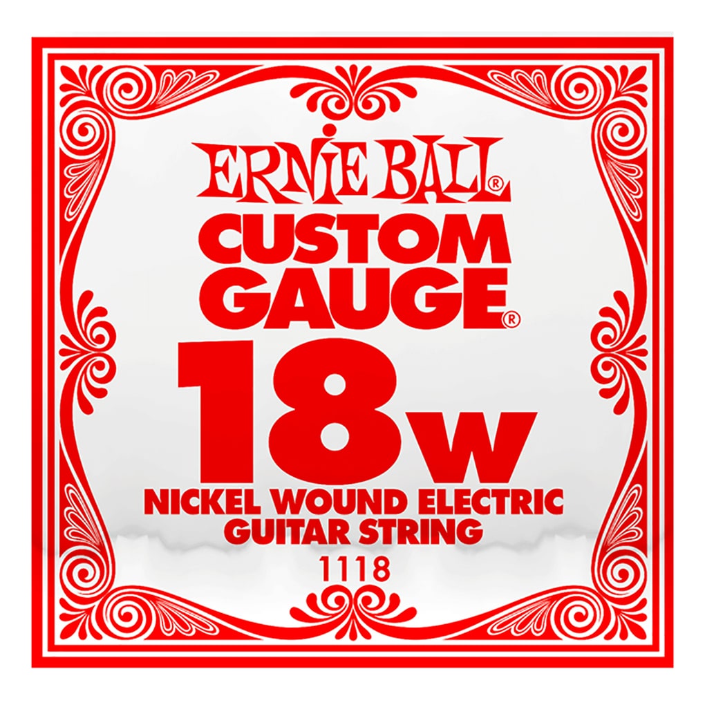 Electric Guitar Single String – Ernie Ball Custom Gauge 18W – 1118 – Nickel Wound – Ball End –