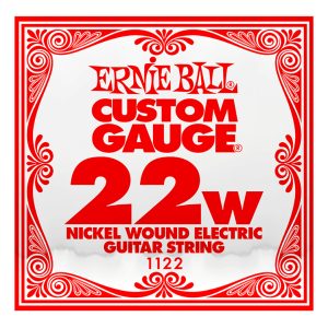 Electric Guitar Single String - Ernie Ball Custom Gauge 22W - 1122 - Nickel Wound - Ball End - .022