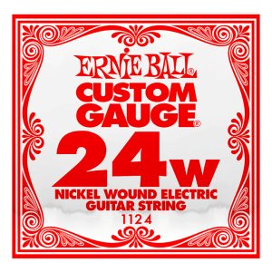 Electric Guitar Single String - Ernie Ball Custom Gauge 24W - 1124 - Nickel Wound - Ball End - .024