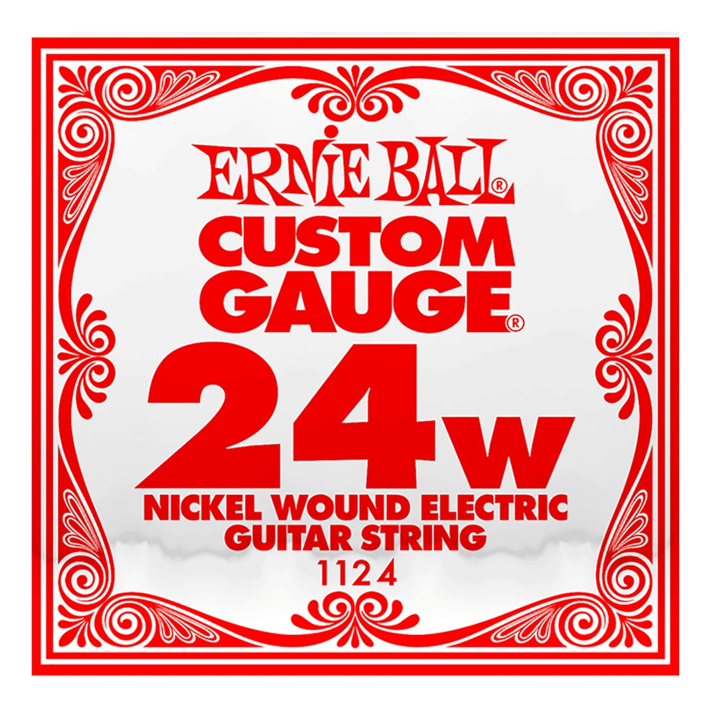Electric Guitar Single String – Ernie Ball Custom Gauge 24W – 1124 – Nickel Wound – Ball End –