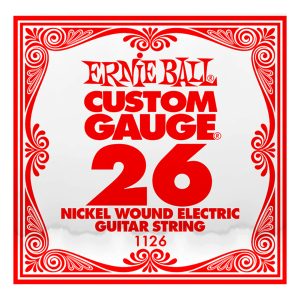 Electric Guitar Single String - Ernie Ball Custom Gauge 26 - 1126 - Nickel Wound - Ball End - .026