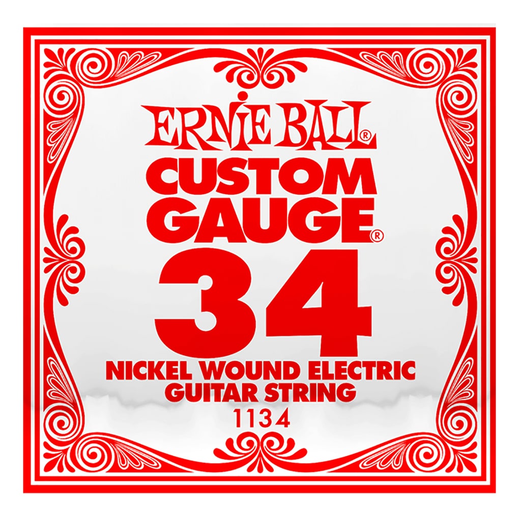 Electric Guitar Single String – Ernie Ball Custom Gauge 34 – 1134 – Nickel Wound – Ball End –