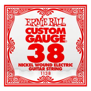 Electric Guitar Single String - Ernie Ball Custom Gauge 38 - 1138 - Nickel Wound - Ball End - .038