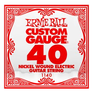 Electric Guitar Single String - Ernie Ball Custom Gauge 40 - 1140 - Nickel Wound - Ball End - .040