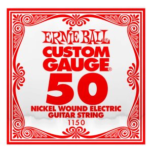 Electric Guitar Single String - Ernie Ball Custom Gauge 50 - 1150 - Nickel Wound - Ball End - .050