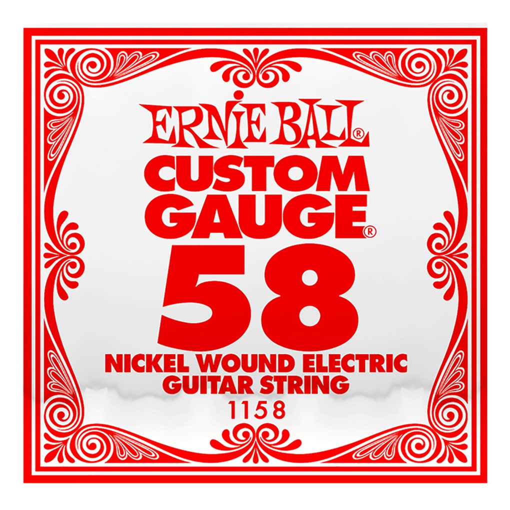 Electric Guitar Single String – Ernie Ball Custom Gauge 58 – 1158 – Nickel Wound – Ball End –