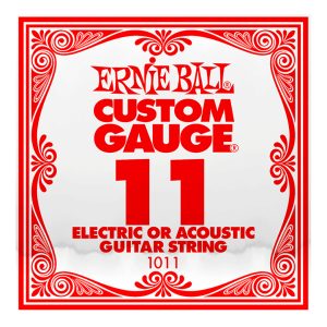 Acoustic & Electric Guitar Single String - Ernie Ball Custom Gauge 11 - 1011 - Plain Steel - Ball End - .011