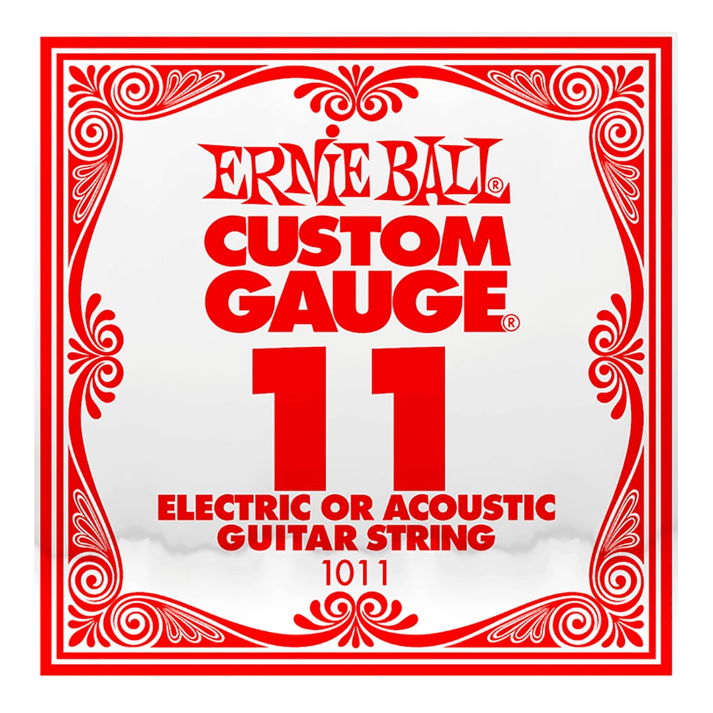 Acoustic & Electric Guitar Single String – Ernie Ball Custom Gauge 11 – 1011 – Plain Steel – Ball End –