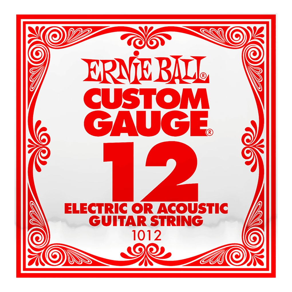 Acoustic & Electric Guitar Single String – Ernie Ball Custom Gauge 12 – 1012 – Plain Steel – Ball End –
