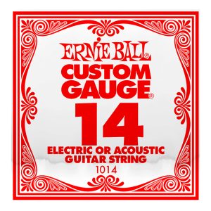 Acoustic & Electric Guitar Single String - Ernie Ball Custom Gauge 14 - 1014 - Plain Steel - Ball End - .014