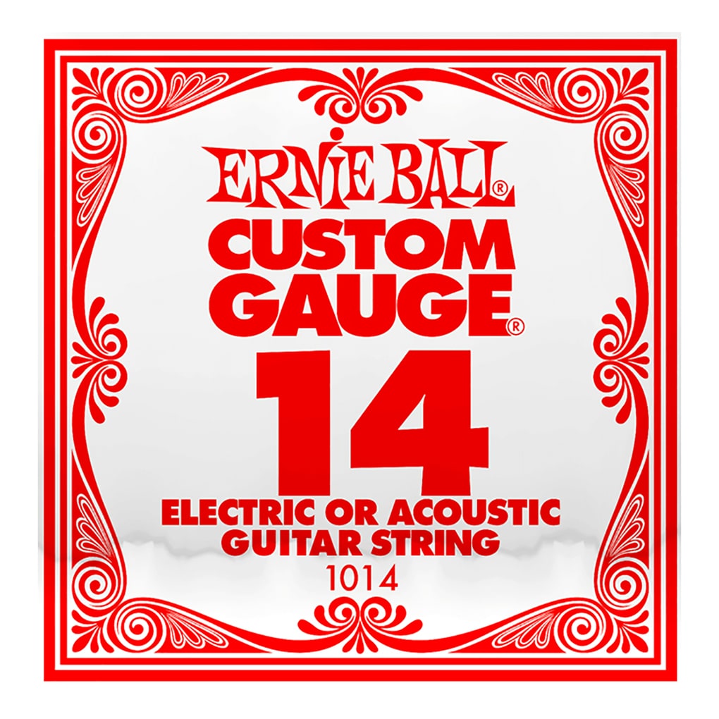 Acoustic & Electric Guitar Single String – Ernie Ball Custom Gauge 14 – 1014 – Plain Steel – Ball End –