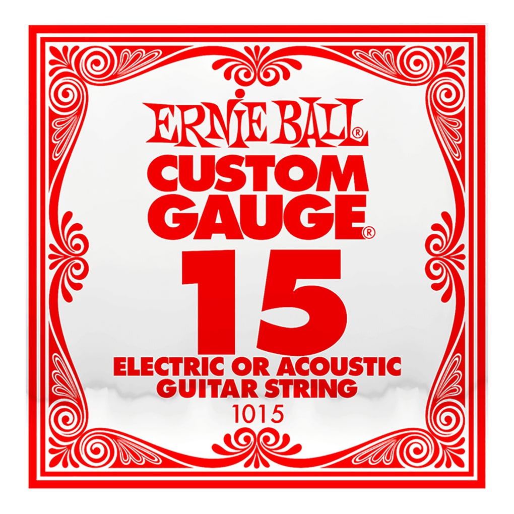 Acoustic & Electric Guitar Single String – Ernie Ball Custom Gauge 15 – 1015 – Plain Steel – Ball End –