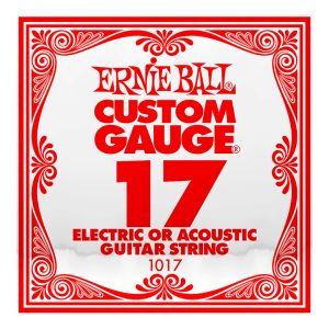 Acoustic & Electric Guitar Single String - Ernie Ball Custom Gauge 17 - 1017 - Plain Steel - Ball End - .017