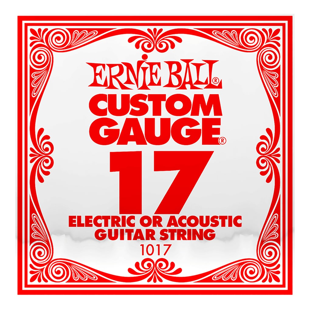 Acoustic & Electric Guitar Single String – Ernie Ball Custom Gauge 17 – 1017 – Plain Steel – Ball End –