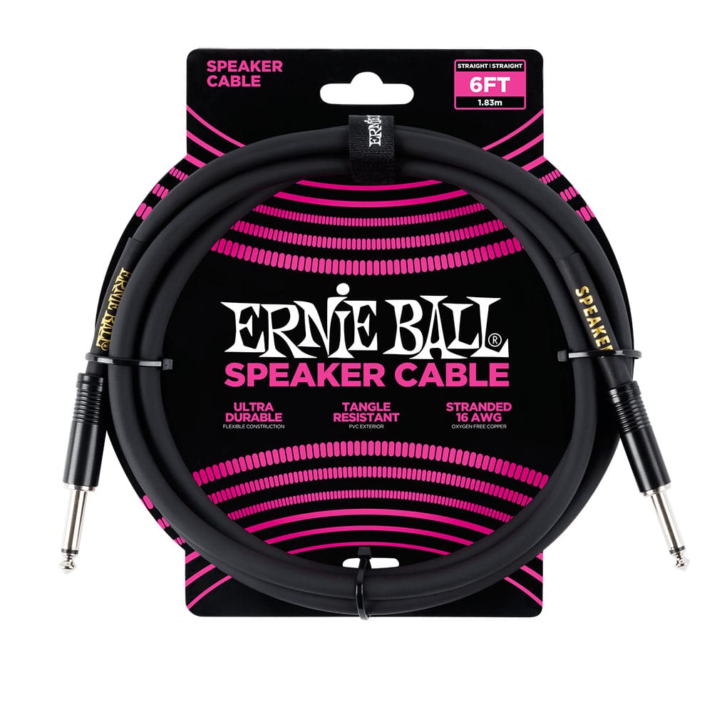 Ernie Ball – Speaker Cable – Straight/Straight – Black – 6ft – P06072 1