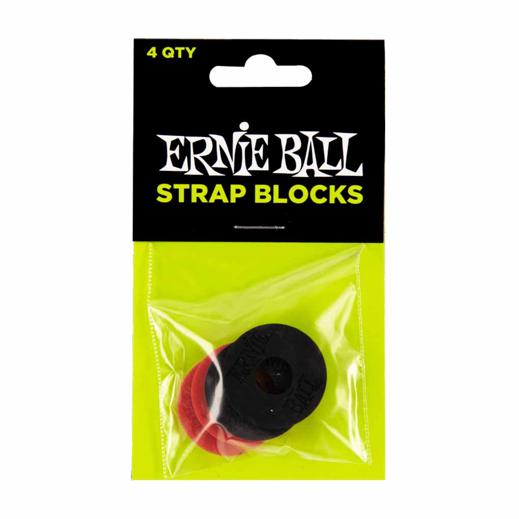 Ernie Ball – Rubber Strap Blocks – Securely Fasten Your Guitar Strap – 4 Pack – P04603 1