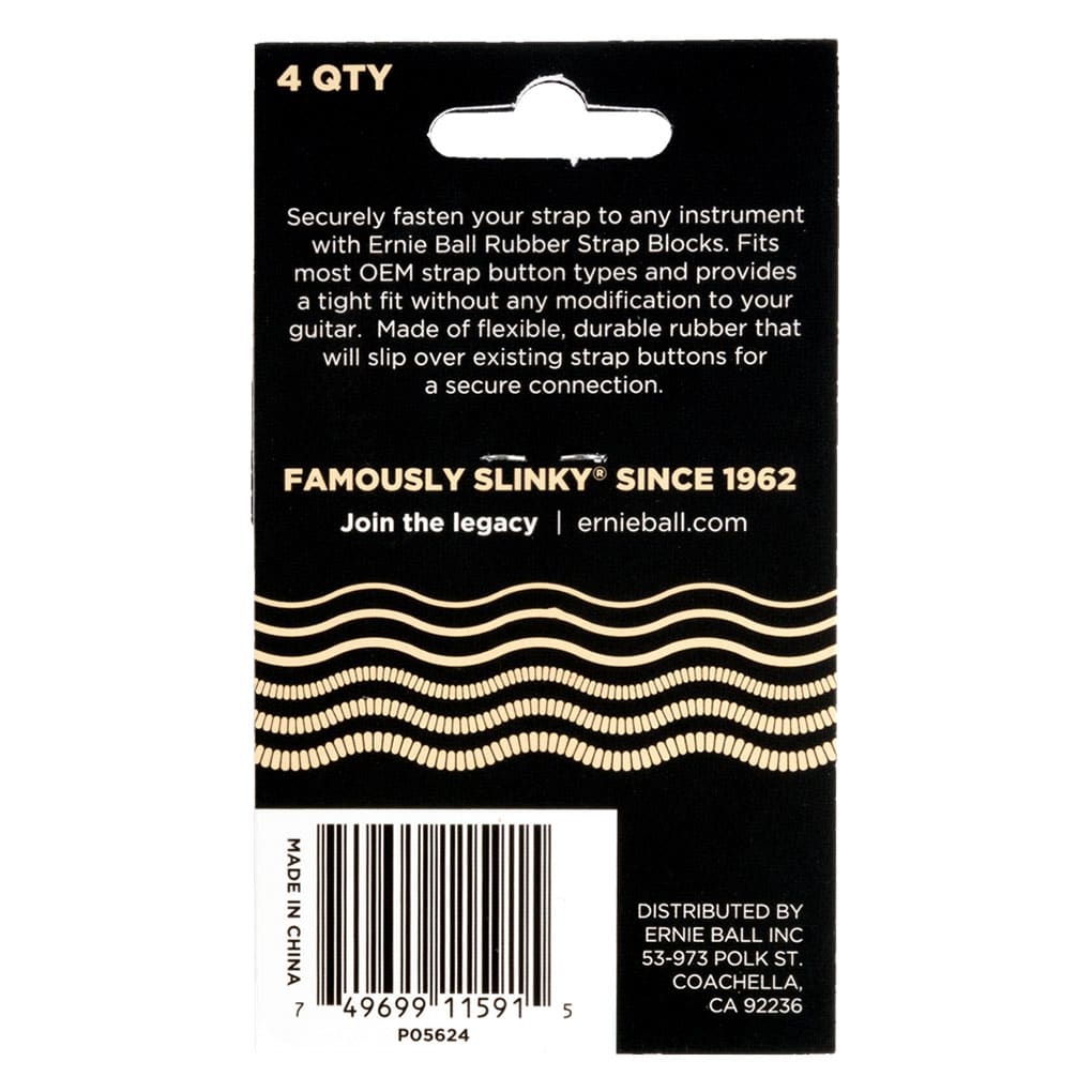 Ernie Ball – Rubber Strap Blocks – Securely Fasten Your Guitar Strap – Cream – 4 Pack – P05624 3