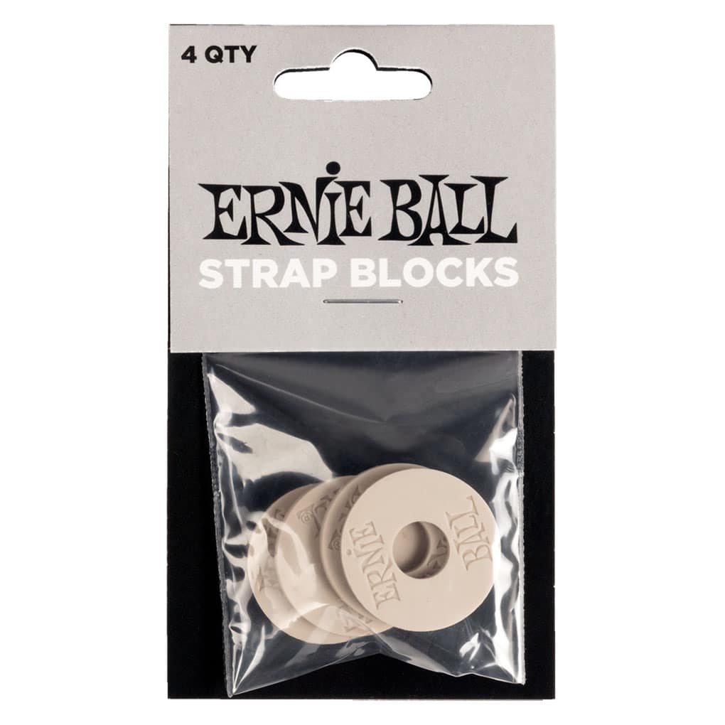 Ernie Ball – Rubber Strap Blocks – Securely Fasten Your Guitar Strap – Grey – 4 Pack – P05625 1