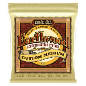 Acoustic Guitar Strings – Ernie Ball 2005 – Earthwood – 80/20 Bronze – Custom Medium – 12