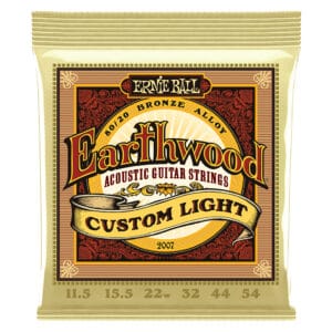 Acoustic Guitar Strings – Ernie Ball 2007 – Earthwood – 80/20 Bronze – Custom Light – 11