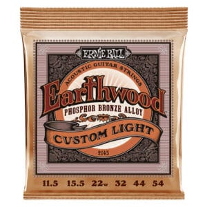 Acoustic Guitar Strings – Ernie Ball 2145 – Earthwood – Phosphor Bronze – Custom Light – 11