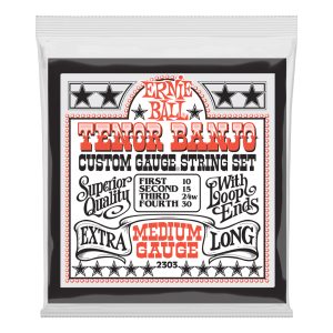 Tenor Banjo Strings - Ernie Ball 2303 - Stainless Steel - Medium - 10-30 - Loop End