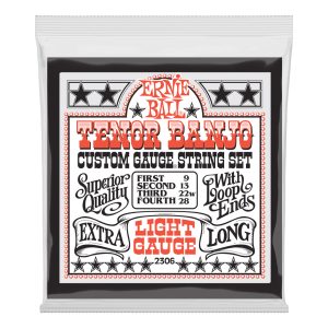 Tenor Banjo Strings – Ernie Ball 2306 – Stainless Steel – Light – 9-28 – Loop End 1