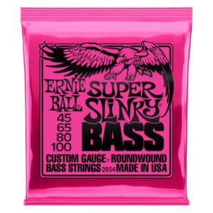 Bass Guitar Strings - Electric - Ernie Ball 2834 - Nickel Wound - Super Slinky - 45-100
