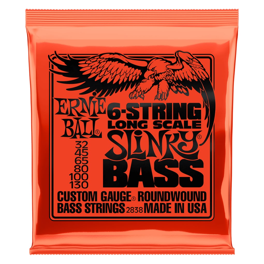 Bass Guitar Strings – Electric – Ernie Ball 2838 – 6 String – Long Scale – Nickel Wound – Slinky – 32-130 1