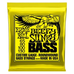 Bass Guitar Strings - Electric - Ernie Ball 2840 - Nickel Wound - Beefy Slinky - 65-130