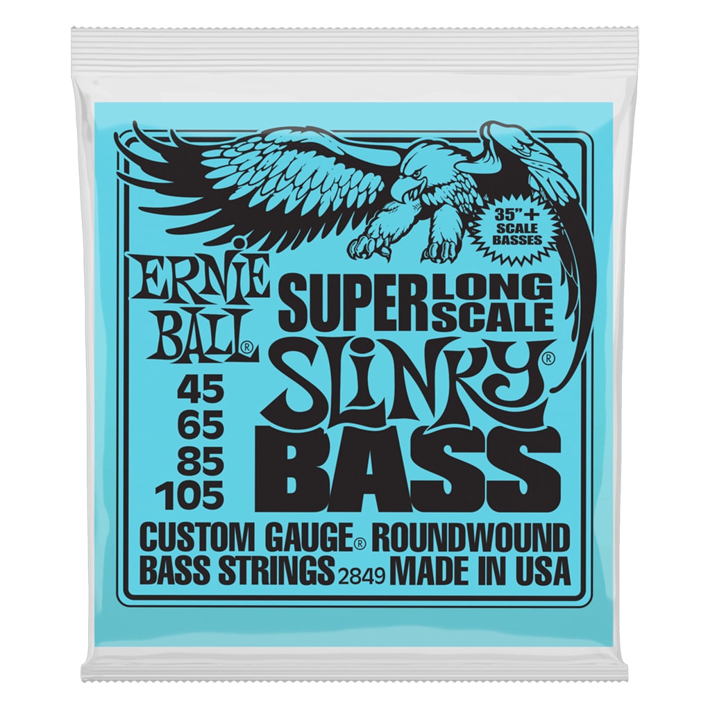Bass Guitar Strings – Electric – Ernie Ball 2849 – Super Long  Scale – 35″ – Nickel Wound – 45-105 1