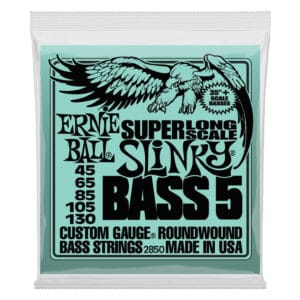 Bass Guitar Strings - Electric - Ernie Ball 2850 - 5 String - Super Long Scale - 35" - Nickel Wound - 45-130